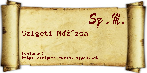 Szigeti Múzsa névjegykártya